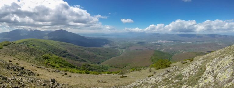 Pyramid Peak 1656 m (Golem Kamen) - view toward Prespa Lake, Macedonia