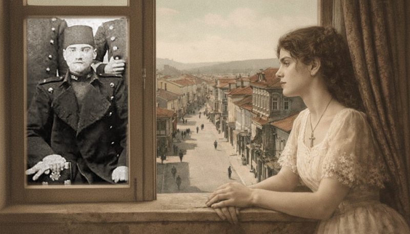 AI generated photo - Young girl on a window