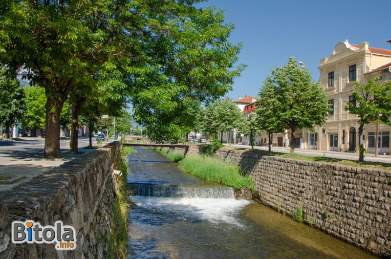 Dragor River with the Museum of the Albanian alphabet on the right