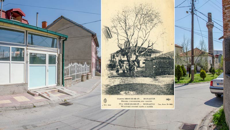 „Чинарот“ на разгледница од 1917/18 година - Битола некогаш и денес
